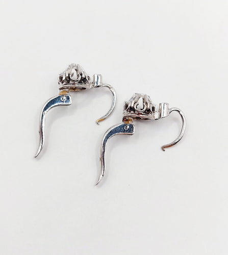 Dormeuses or blanc, diamants taille rose (circa 1900) 58 Facettes A05977