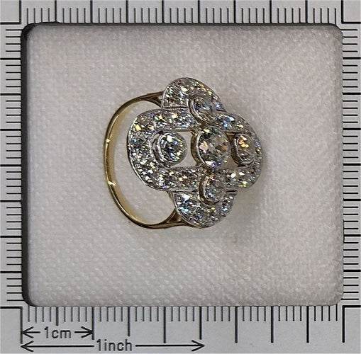 Bague 52 Élégance déco vintage : bague en diamant des années 1930 58 Facettes 23345-0110