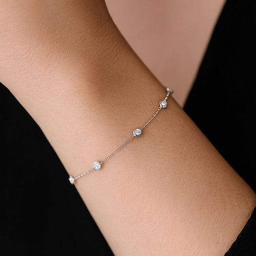 Bracelet Bracelet multis diamants en or blanc 18 carats 58 Facettes