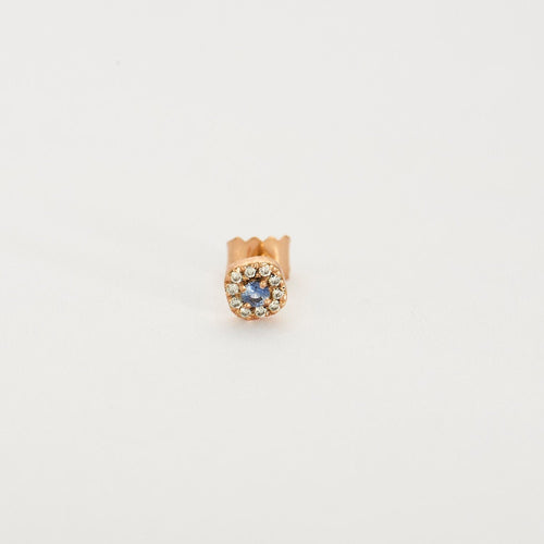Boucles d'oreilles Boucles d'oreilles or rose 18 carats sertie de diamants et saphir 58 Facettes