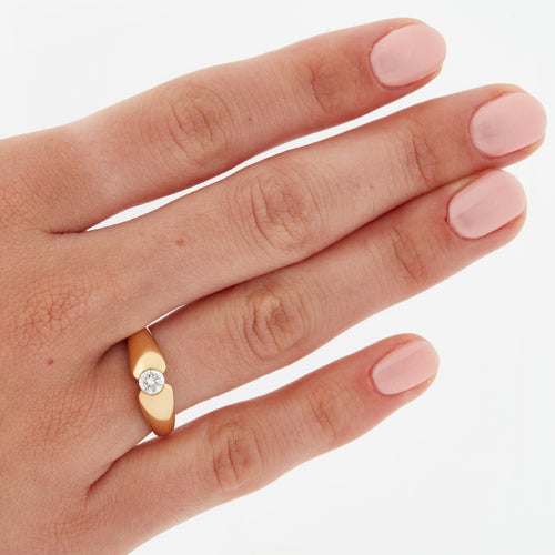 Bague 52 BAGUE DIAMANT OR JAUNE 18 CARATS 58 Facettes RÉF 1039/15