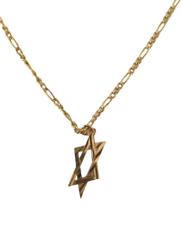 Collier Etoile de David Or Rose et Sa Chaine 58 Facettes