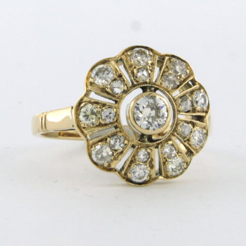 Bague en or jaune sertie de diamants jusqu'à 1,00 ct