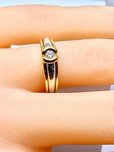 Bague 50 Bague solitaire 2 ors 18 carats et diamants 58 Facettes AB556