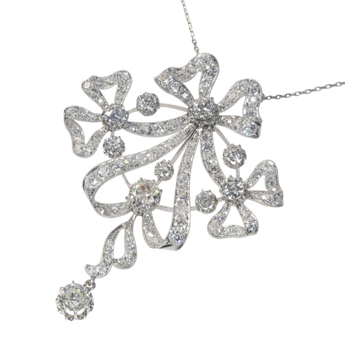 Collier Belle Époque Ribbon Bow: Convertible Diamond Jewel 58 Facettes 22152-0220