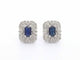 Boucles d'oreilles Boucles d'oreilles design en or blanc avec diamants et saphir 58 Facettes 2349