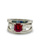 Bague 58 Bague or blanc rubis 1,40 ct et diamants 58 Facettes