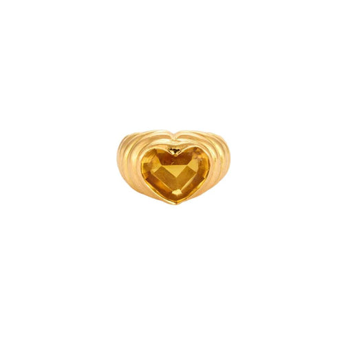 Bague 53 Bague coeur or jaune topaze 58 Facettes