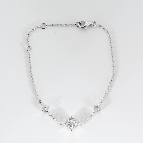 Bracelet Bracelet motifs diamants tailles princesses. 58 Facettes