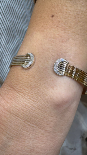 Bracelet Bracelet jonc 3 ors 18 carats et diamants 58 Facettes