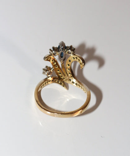 Bague 55 Bague Aigrette Diamants Saphir 58 Facettes 553