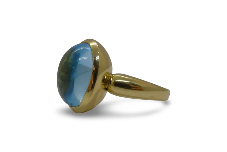 Bague 57 Bague or jaune et topaze cabochon 5 carats 58 Facettes 00023401