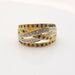 Bague 59 Bague en or jaune, saphirs, diamants 58 Facettes