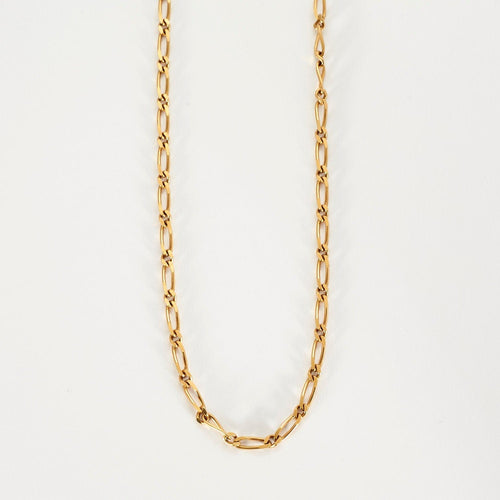 Collier Chaine or jaune maille alternée 58 Facettes LP523