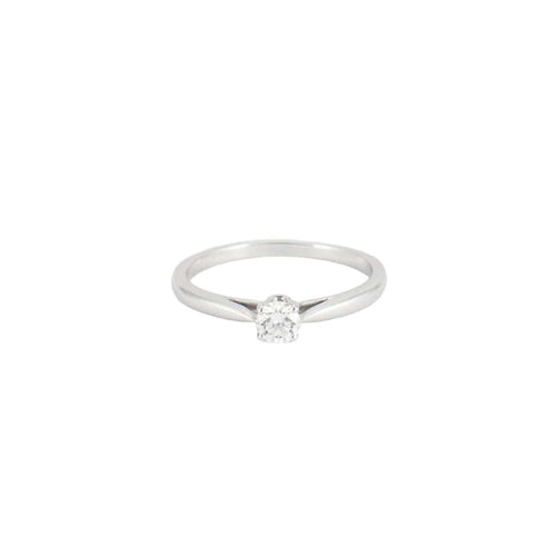 Bague 53 Bague solitaire en or blanc, diamant 58 Facettes