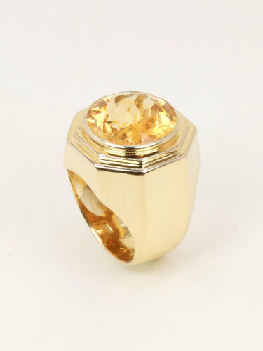 Bague 53 FRED Bague chevaliere or jaune citrine 7 carats 58 Facettes 1216.2