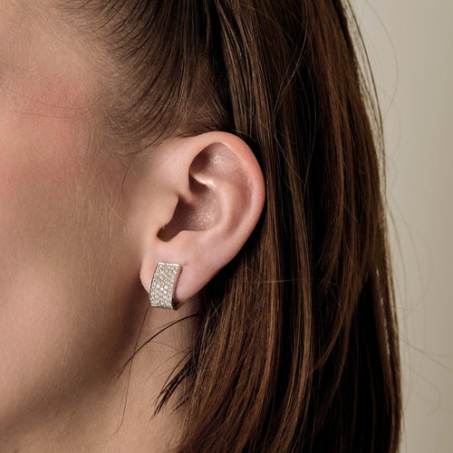 Boucles d'oreilles Boucles d'oreilles or blanc et diamants 58 Facettes B250362