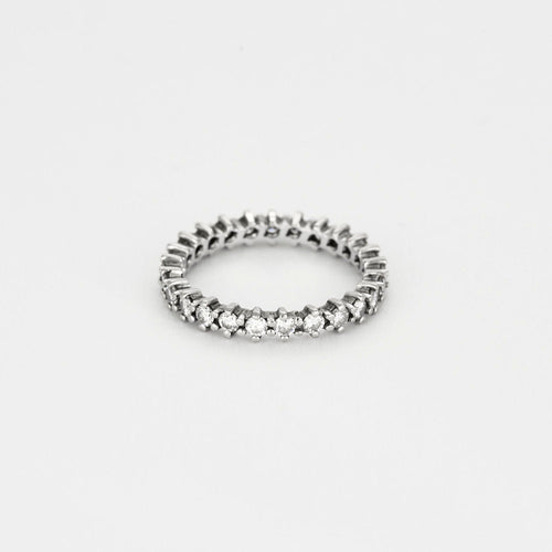 Bague 53 Alliance or blanc et diamants 58 Facettes ROM1135