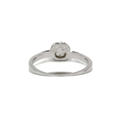 Bague 57 Solitaire or blanc et diamant 58 Facettes 170138R