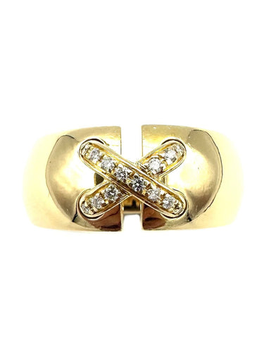 Bague 56 CHAUMET. Collection "Liens", bague or jaune 18K et diamants 58 Facettes