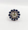 Bague 51.5 Bague marguerite Art Déco or blanc, diamant taille ancienne 0,65 carat et saphirs 58 Facettes A06329