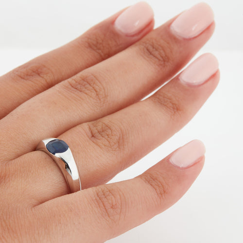 Bague 55 Bague Or Blanc Saphir 58 Facettes RÉF 3204/12