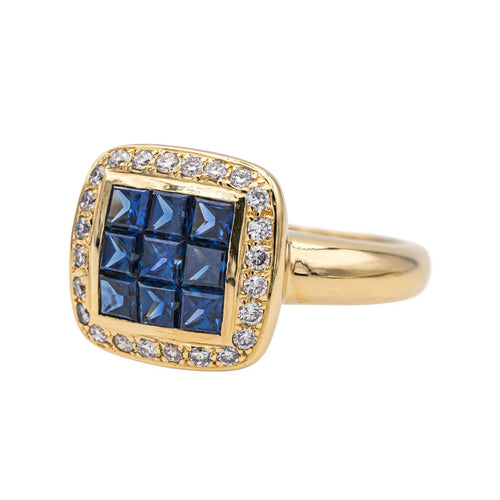 Bague 53 Bague Or jaune Saphir, Diamant 58 Facettes 3629454CN