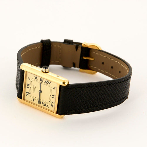 Montre CARTIER - Montre Modèle Tank Must en argent plaqué or 58 Facettes