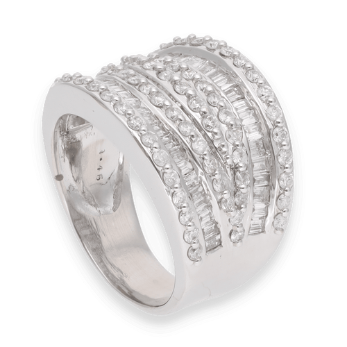 Bague 50 Bague en or gris 18K avec 2,33 Cts de diamants - Vers 2009 - Taille 50 58 Facettes FB09734