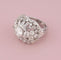 Bague 50.5 Importante bague cocktail or blanc, platine et diamants 58 Facettes