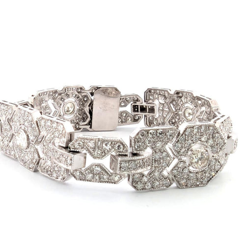 Bracelet Bracelet Art Déco en platine massif avec diamants 58 Facettes