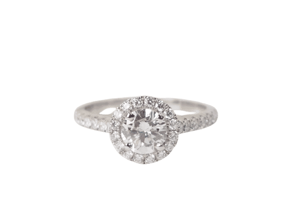 Bague 53 Bague solitaire en or blanc et diamants 0.82ct 58 Facettes 31189/30918