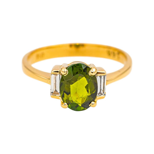 Bague 53 Bague Or jaune Tourmaline, Diamant 58 Facettes 4309977CN