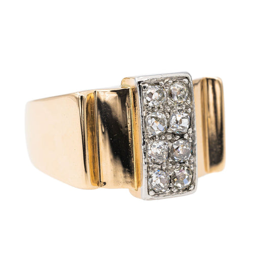 Bague 56.5 Bague Tank Or rose, Platine Diamant 58 Facettes 2850042CN