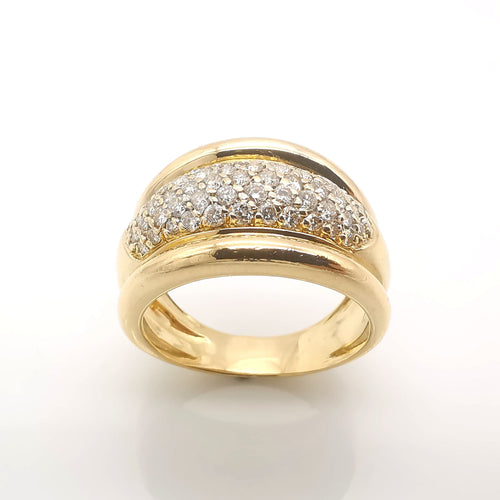 Bague 62 Bague en or jaune diamants 58 Facettes