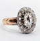 Bague marguerite victorienne or rose 18k diamant poire 0.60 carat (circa 1880)