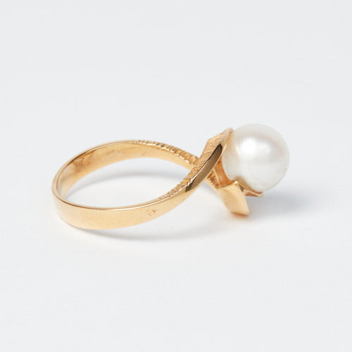 Bague Or Jaune - Perle de culture