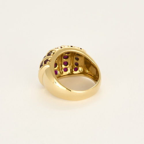 Bague 55 Bague en or jaune et rubis 58 Facettes RAM3261