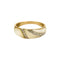 Bague 56 Bague jonc en or jaune, or gris et nacre 58 Facettes SAI0556