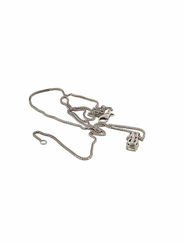 Collier Collier or blanc solitaire diamant 0,52 carat 58 Facettes