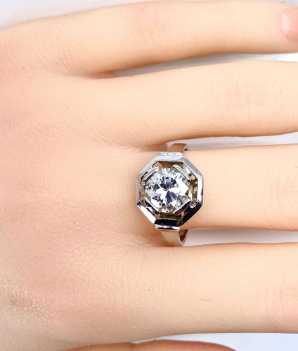 Bague 57 Bague or blanc, diamant 1,95 carat, époque ART DECO 58 Facettes AB654