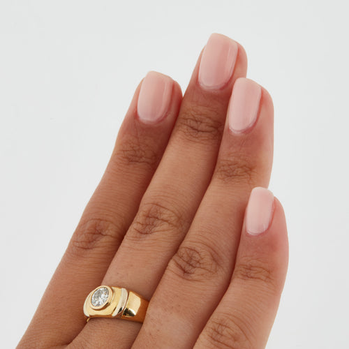 Bague 61 Bague Or Jaune avec Diamant taille ancienne 58 Facettes RÉF 12112/08