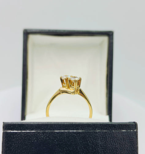 Bague 53.5 Bague vous et moi vintage ornée de diamants 58 Facettes