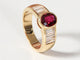 Bague 53 Bague or jaune, Rubis et Diamants 58 Facettes