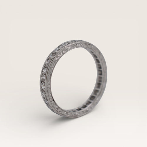 Bague 55 Alliance Éternité Art Deco Platine et Diamants – Circa 1920 58 Facettes 523