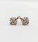 Boucles d'oreilles Dormeuses marguerite antiques en or 18k et diamants taille rose (circa 1900) 58 Facettes A06421