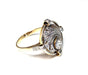 Ring 57 Art Deco Ring Yellow Gold Platinum Diamonds 58 Facettes