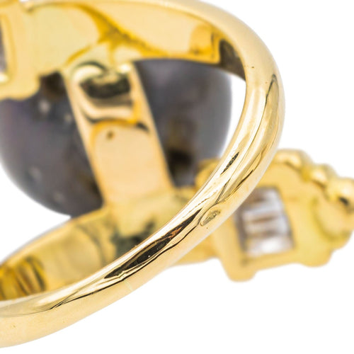 Bague 51 Bague Or jaune Perle de tahiti, Diamant 58 Facettes 3260296RV