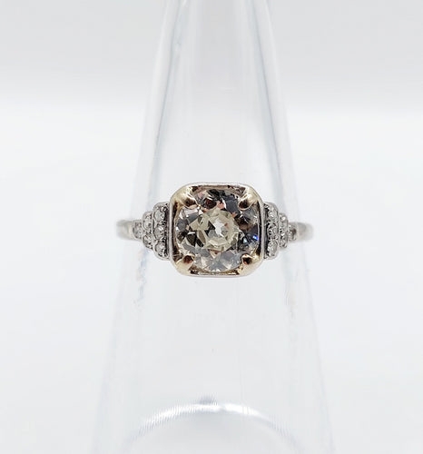 Bague 52 Bague solitaire art déco platine et diamant 58 Facettes A05698