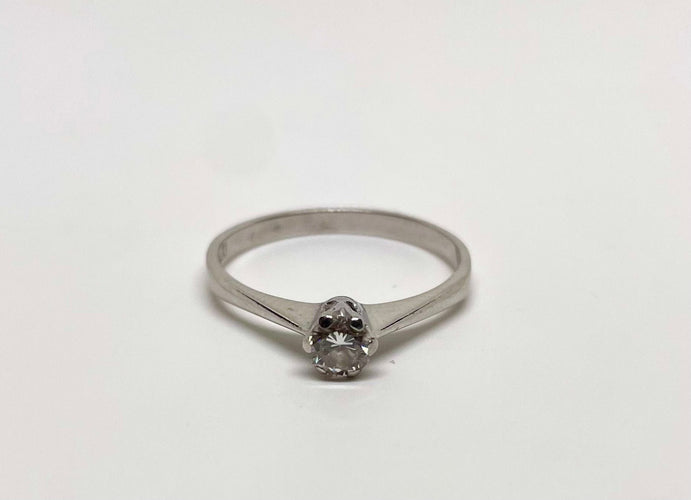 Bague Solitaire or blanc 58 Facettes